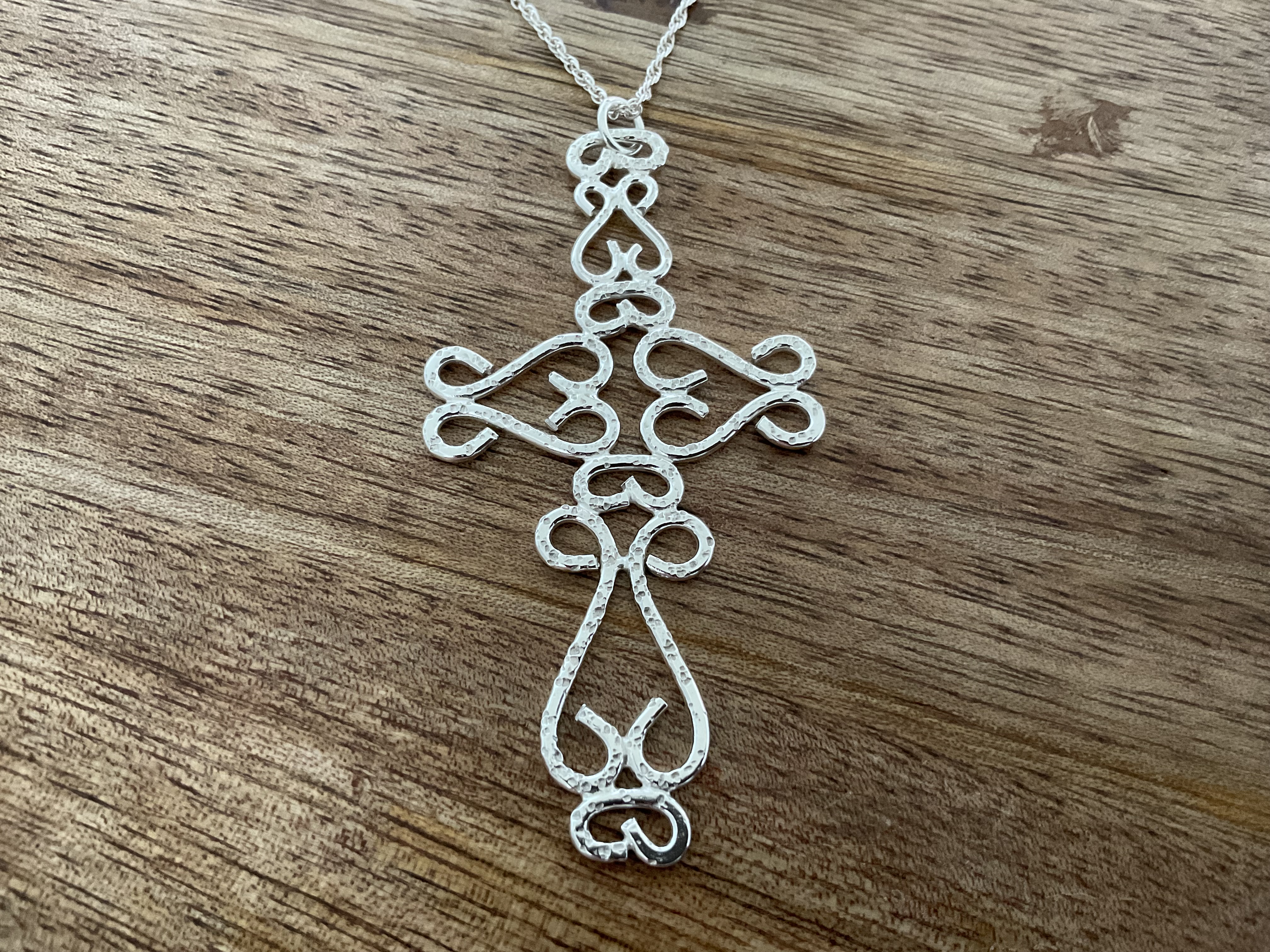 Filigree Cross Pendant & Chain